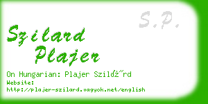 szilard plajer business card